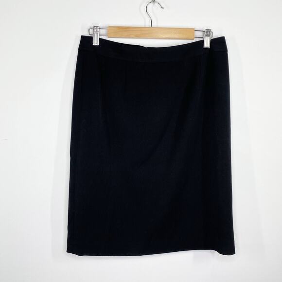 Atelier Luxe Skirt Women 6 Black Knee Length Polyester Viscose Office Career - Picture 6 of 6